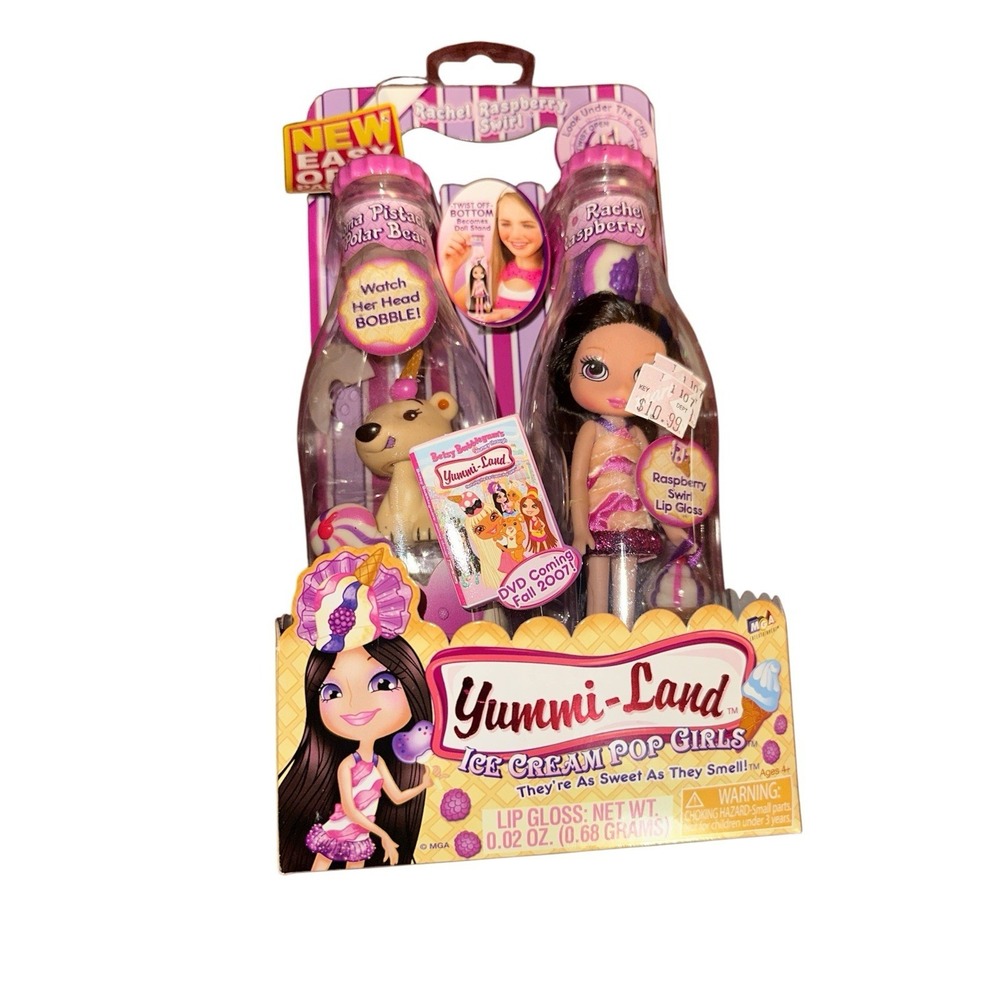 Yummi-Land Ice Cream Pop Girls Rachel Raspberry Swirl Doll Paloma Polar Bear